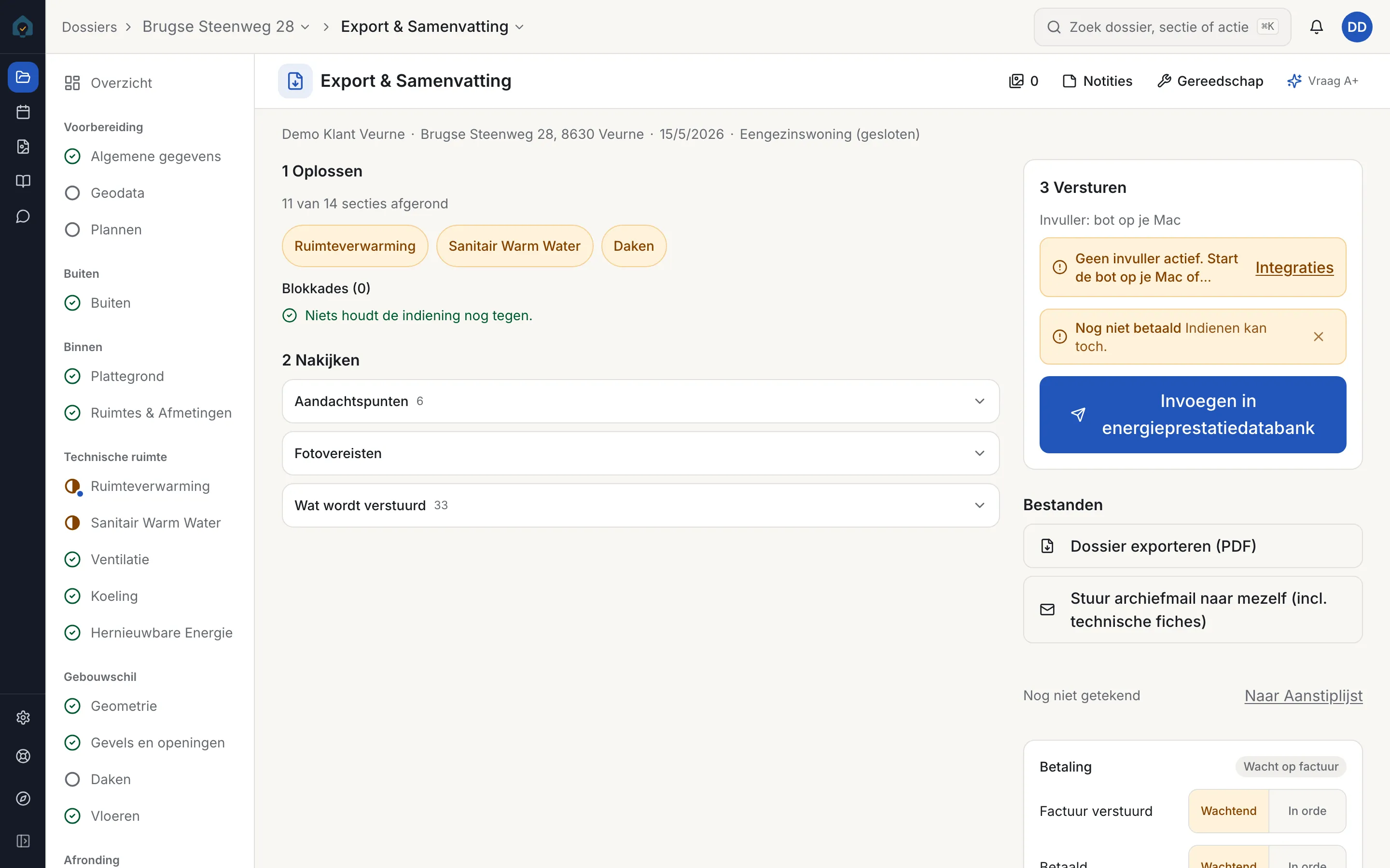Schermafbeelding: VEKA-invoer via de invoerassistent van EPC-Expert Pro